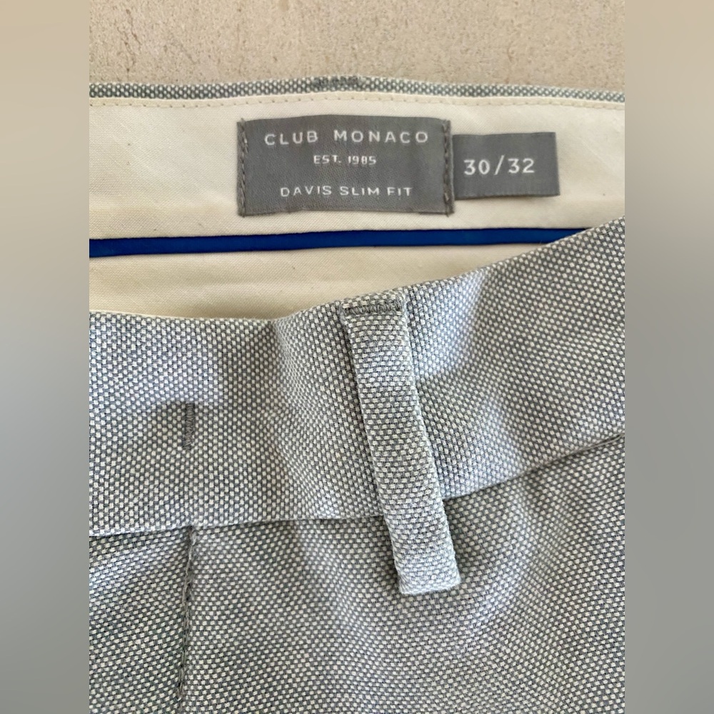 Club Monaco Slim Fit Davis Chino in Oxford Green size 30/32